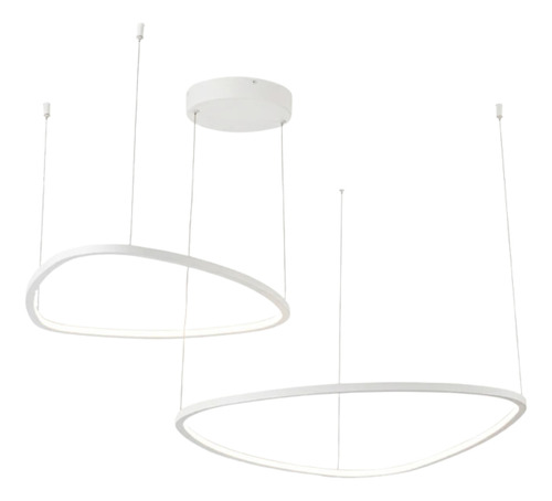 Lustre Pendente 2 Arcos Orgânico Triangulo 3000k Estrutura Branco 110v/220v