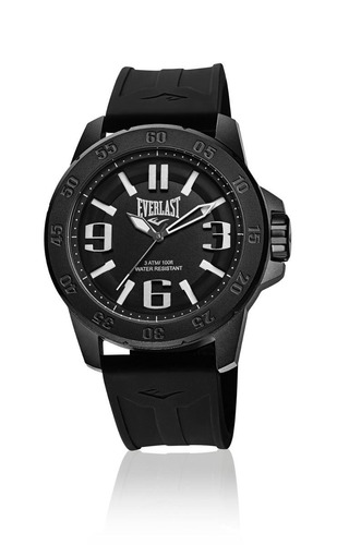 Relógio Pulso Everlast Masculino Esporte Silicone Preto E696
