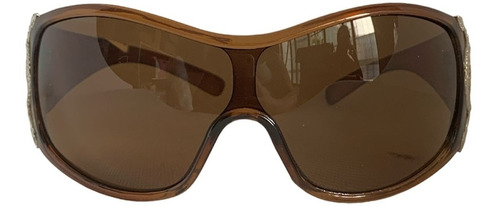 Óculos De Sol Marrom Clássico Com Cobra  Na Lateral