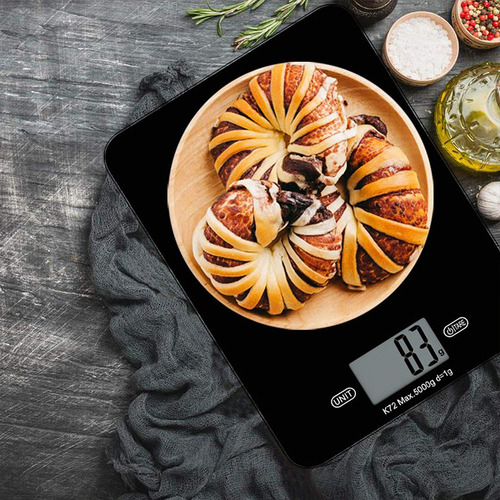 Mini Báscula De Cocina Digital De Vidrio Azul De 5 Kg Para A