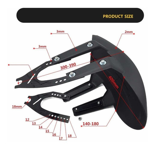 Imagen 5 de 10 de Salpicadera Trasera (fender) Universal Para Motocicleta