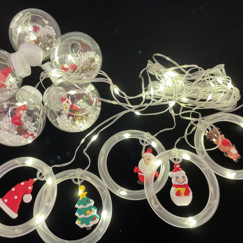 2 Para Valla De Jardín, Luces Led Impermeables. Papa Noel