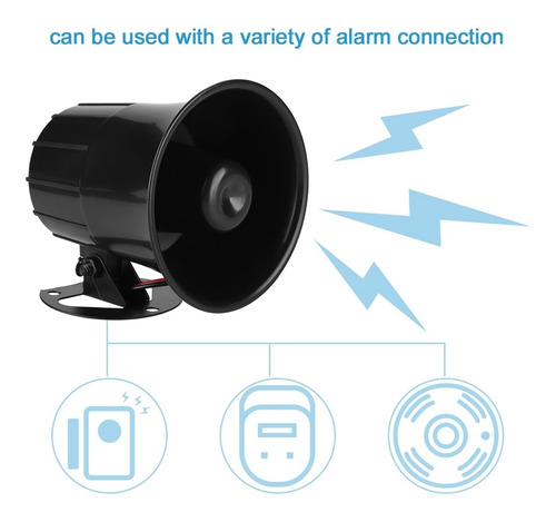 Imagen 6 de 10 de Alarma Exterior Sirena De Seguridad Bocina Fuerte 110db