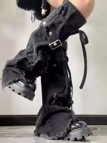 Calcetines De Mezclilla Góticos Para Mujer, Informales, Emo,