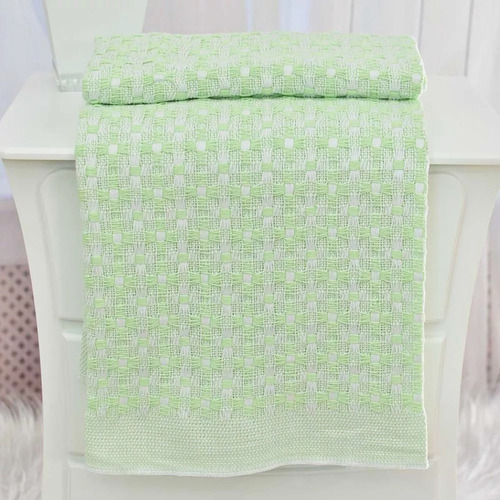 Cobertor Bebê Infantil Térmico 100% Algodão 110x90 Texnew Cor Verde