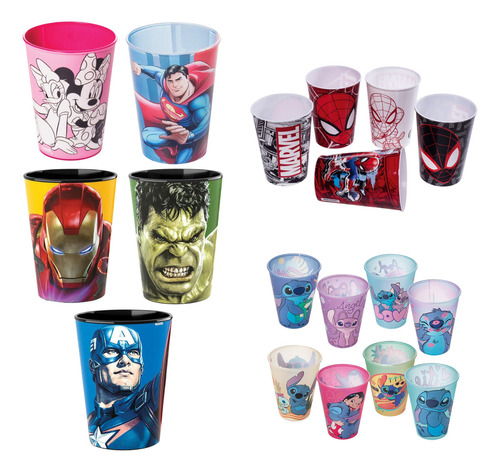 Kit 20 Copos Personagens 320ml Suco Refri Aniversário Festa