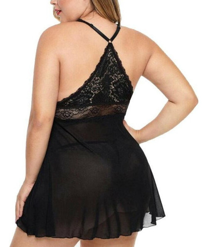 Lencería De Talla Grande Para Mujer, Pijama De Encaje Sexy,