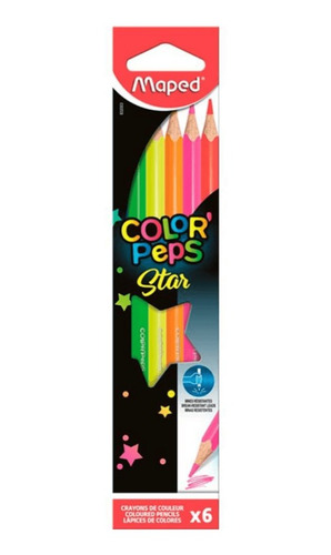 Lápis De Cor Maped Color Peps Fluo 06 Cores