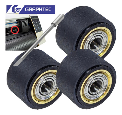 Pinch Roller Plotter Graphtec-120 3pz + Navaja Gratis