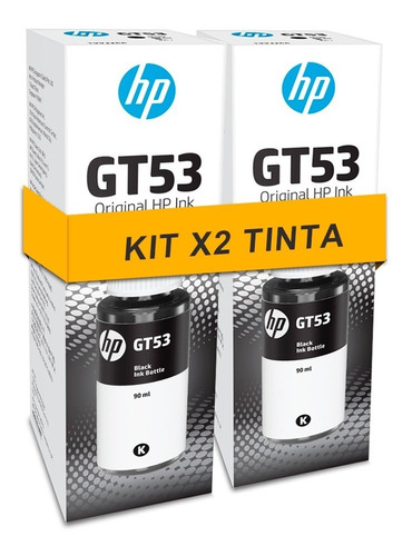 Kit De 2 Tinta Hp Para Sistema Continuo Gt53 Negro