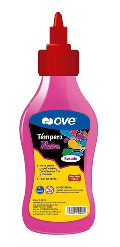 Témpera Neon Rosado 250ml Con Aplicador Ove