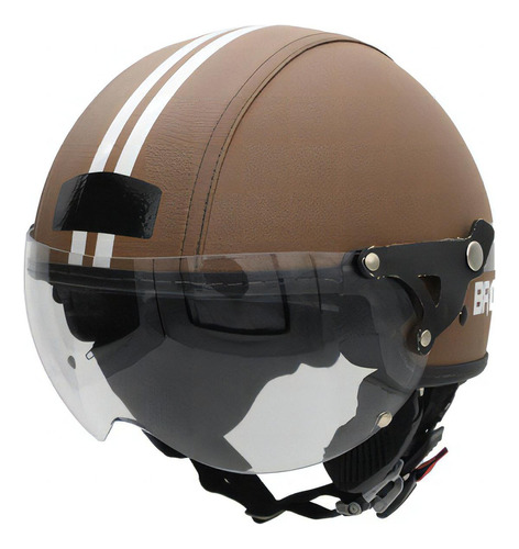 Capacete Moto Br 101 Flash Revestido Marrom Cristal 58