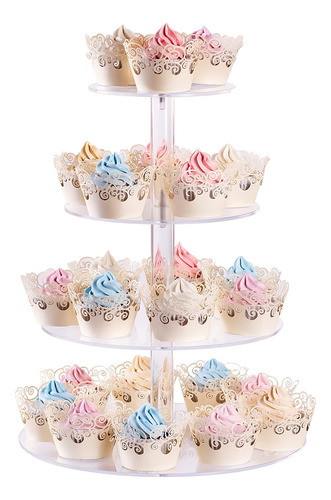 Soporte Para Cupcakes, Soporte Redondo De 4 Niveles Para Cup