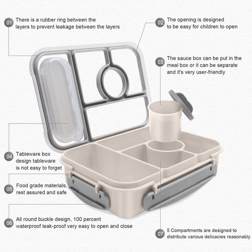 Amathley Bento Box Lonchera Para Adultos, Lonchera Para Niño