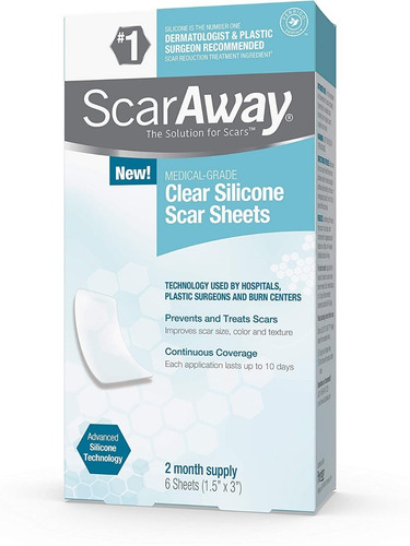 6 Parches Transparente Scaraway Cicatrices Silicona Queloide