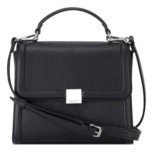 Nine West Antionetta Bandolera Con Asa Superior Bolsa Negra Negro Liso Negro Negro