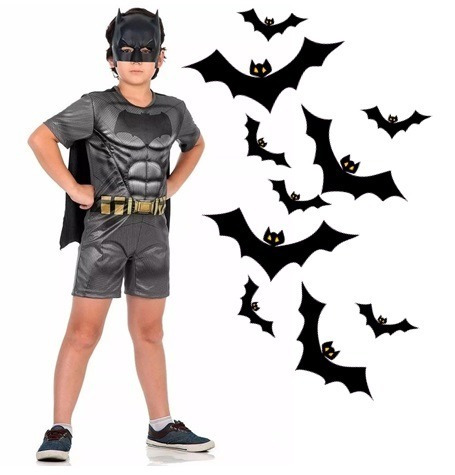 Fantasia  Batman Curta Infantil Completa Infantil. Envio Já