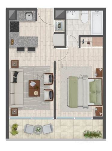 Imagen 7 de 12 de Departamento En Venta De 1 Dorm. En Santiago