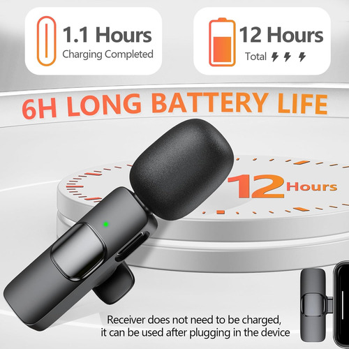 Wireless Microphone For iPhone, Android Phone, Laptop, Cd...