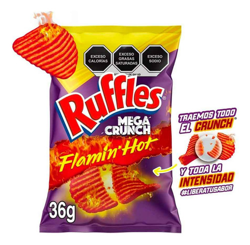 10 Pack Papas Fritas Megacrunch Flamin Hot Ruffles Sabritas
