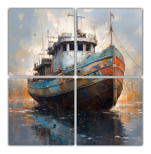 160x160cm Cuadros De Barco En Acuarela - Compra Online