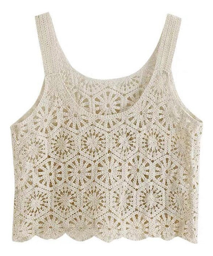 (at) Crochet Crochet Para Camiseta Sin Mangas, Boho, De Punt