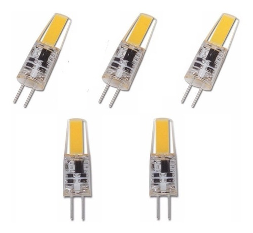 Kit 5 Lâmpadas Led G4 12v Pino Ac/dc Dimmer