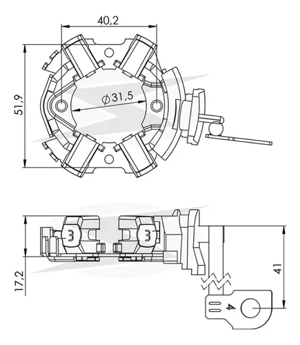 Porta escova partida bosch unifap uf-1.316/4