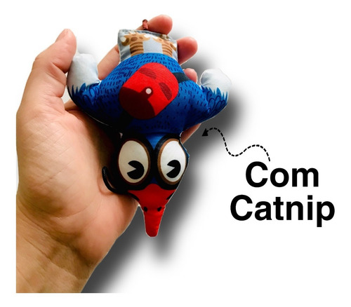 Imagem 6 de 6 de Brinquedo Para Gato Com Catnip Grafic Bird Azul Jambo Pet