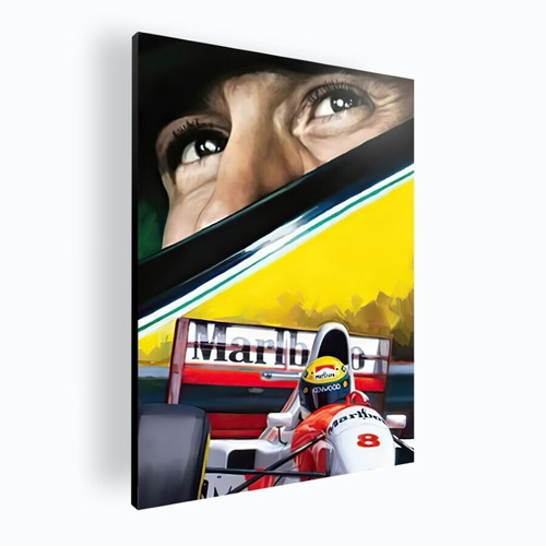 Cuadro Decorativo Mural Poster Ayrton Senna 84x118 Mdf