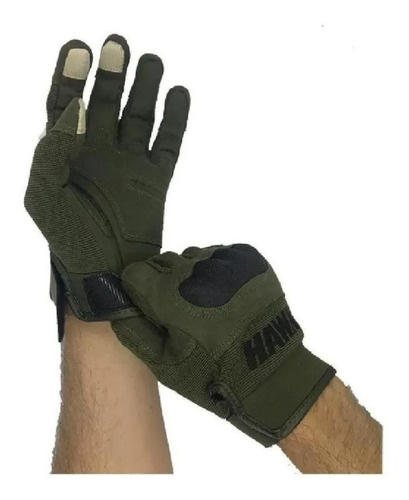 Guantes Moto Hawk Army Green + Primera Piel Rpm®