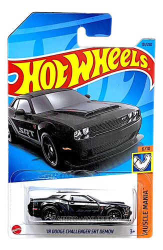 Hot Wheels 2018 Dodge Challenger Srt Demon Escala 1:64