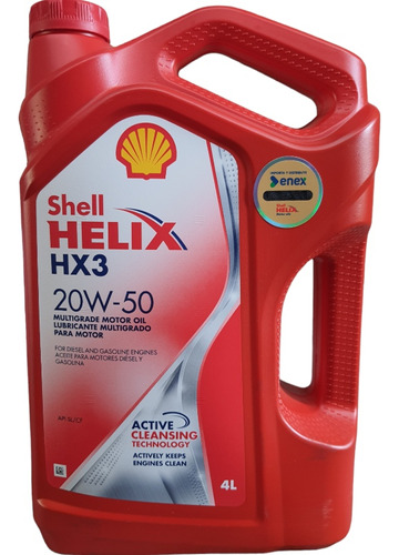 Aceite 20w50  Shell Hx3 4 Litros