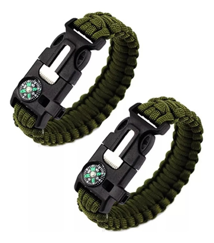 X2 Pulsera Paracord Pack De Supervivencia Brujula Militar Ve