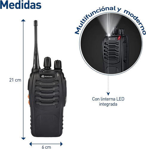 4 Radios Walkie Talkie Largo Alcance 16 Canales 400-470mhz