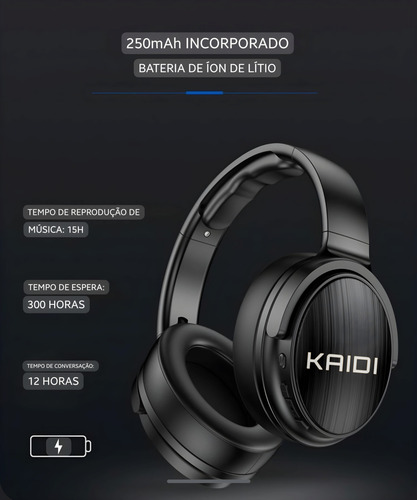 Fone De Ouvido Sem Fio Headset Kaidi Top Para Celular Poco