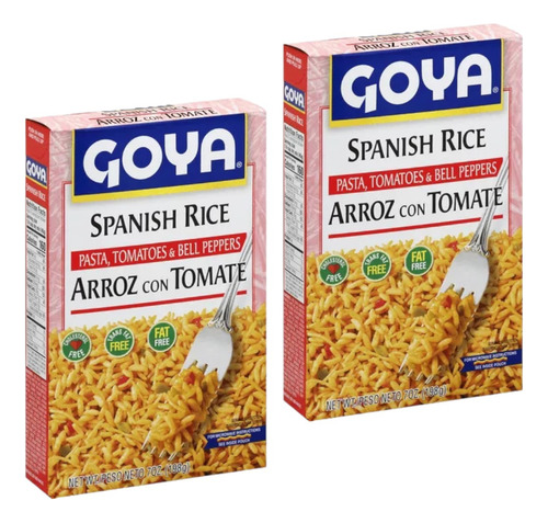 2 Cajas Arroz Con Tomate Goya 198g Arroz Español