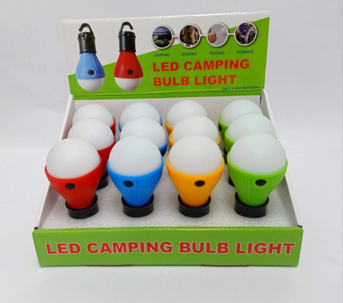 Lampara Portatil  Para Colgar Ideal Camping  A Pila Colores 