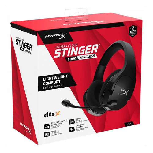 Audifonos Gamer Hyperx Stinger Core Wireless + 7.1 Negro