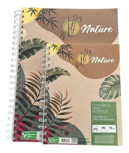 Cuaderno Nature A4 Para Boceto Plantec 60h 75gr Kraft Sketch