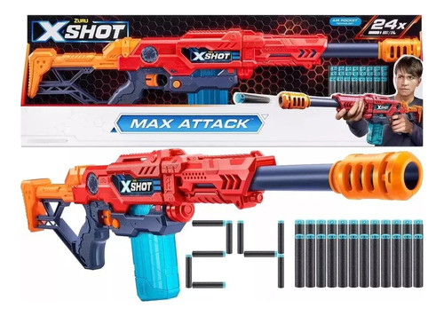 Pistola X-shot Zuru Clip Max Attack 24 Dardos 4408
