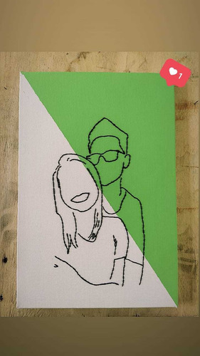 Imagem 3 de 5 de Quadro Decorativo/ Foto Bordada Em Tela