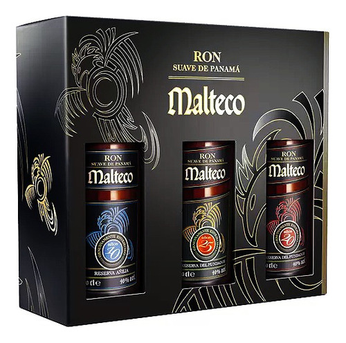 Ron Malteco Panameño Pack De 3 X 200ml (10,20 Y 25 Años)