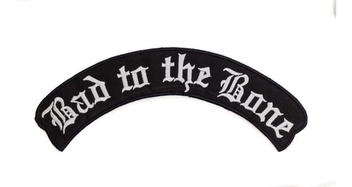 Bad To The Bone Negro W Blanco Parte Superior Rocker Hierro