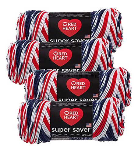 Lana De Tejer Red Heart Super Saver Yarn (paquete De 4 Madej