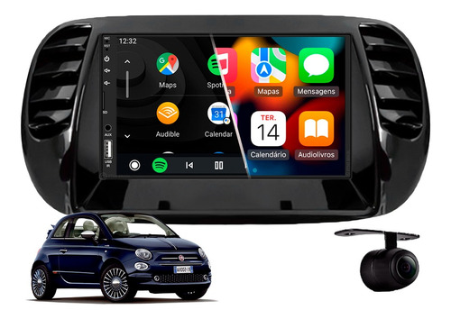 Central Multimidia Mp5 Android Auto Fiat 500 2011 2012