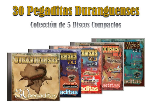 30 Pegaditas Duranguenses Colección 5 Discos Compactos