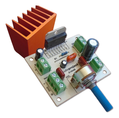 Amplificador 20+20 Watts 12 V C/vol Y Disip - Audioproject