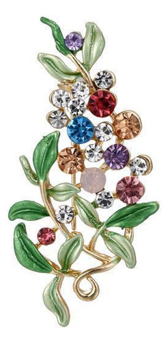 J Broche De Flores De Diamantes De Imitación 2 Piezas