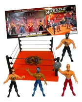 Comprar Ring De Lucha Libre + 4 Muñecos Luchadores + Motosierra Y ++